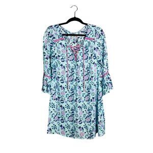 NWT Nanette Lepore Floral Bell Sleeve Tunic Dress Lightweight Breathable XS